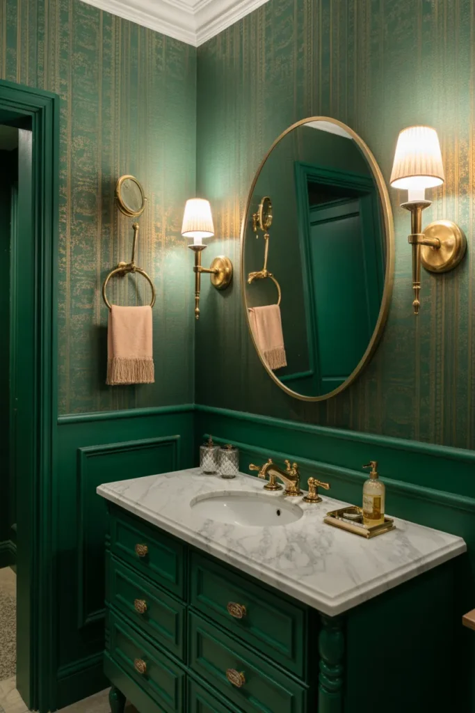  Emerald Green Wallpaper With Vintage Elegance
