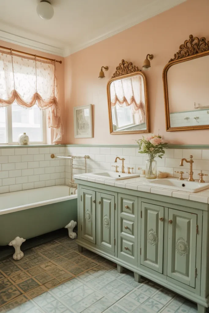  Vintage Inspired Jack and Jill Bathroom