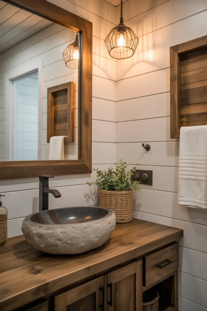   Modern Rustic Guest Bathroom