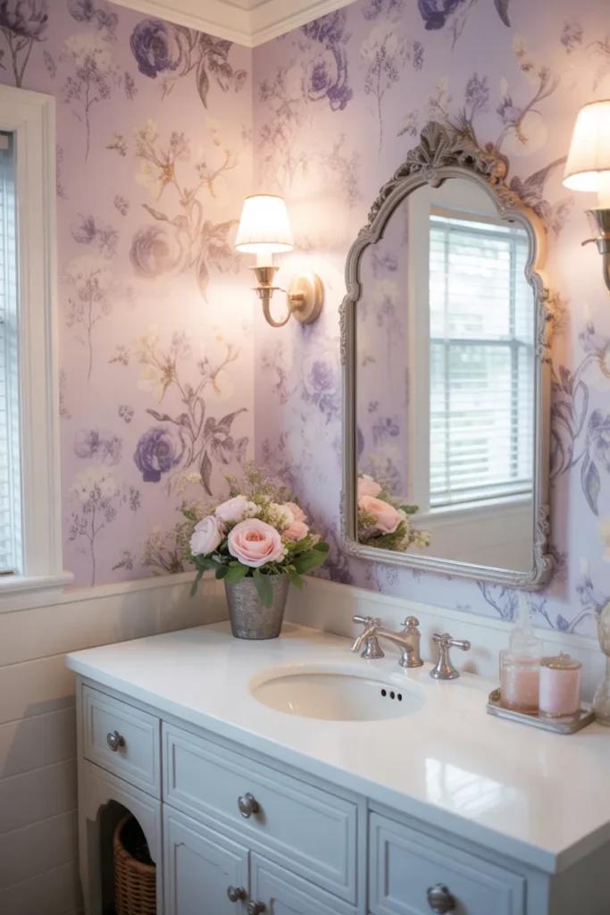  Romantic Lavender Floral Wallpaper Design