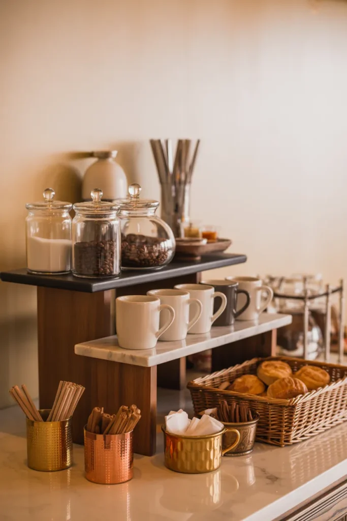   Coffee Bar with Tiered Displays