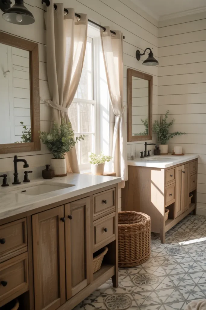  Farmhouse Style Shared Bathroom