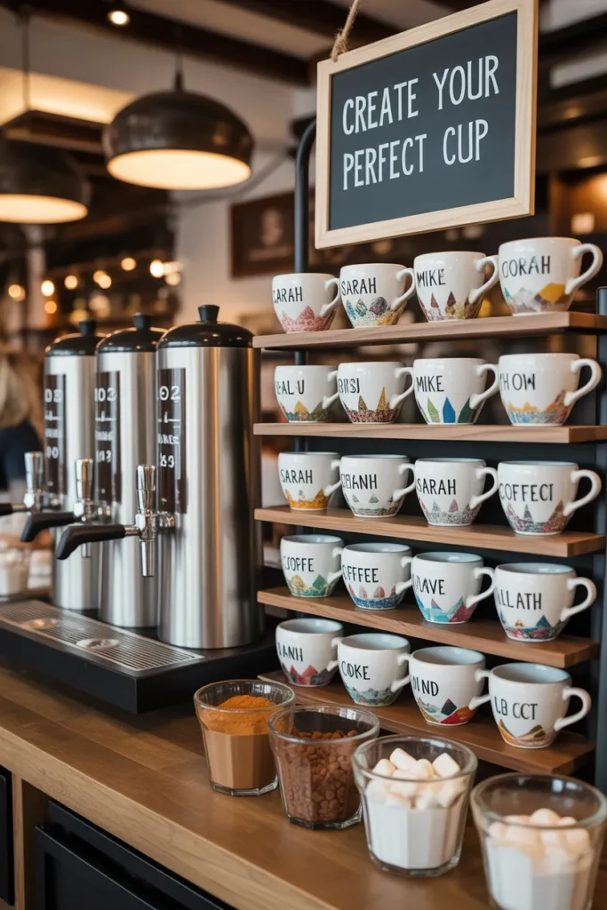  Coffee Bar with Personalized Cups