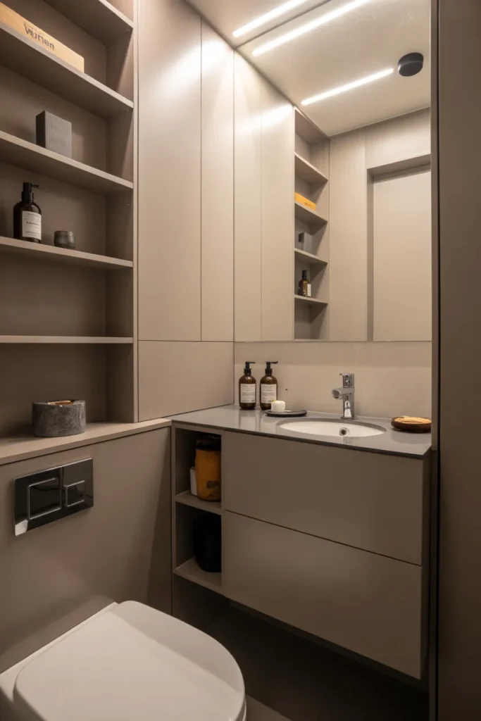  Simple Modern Half Bathroom with Smart Storage