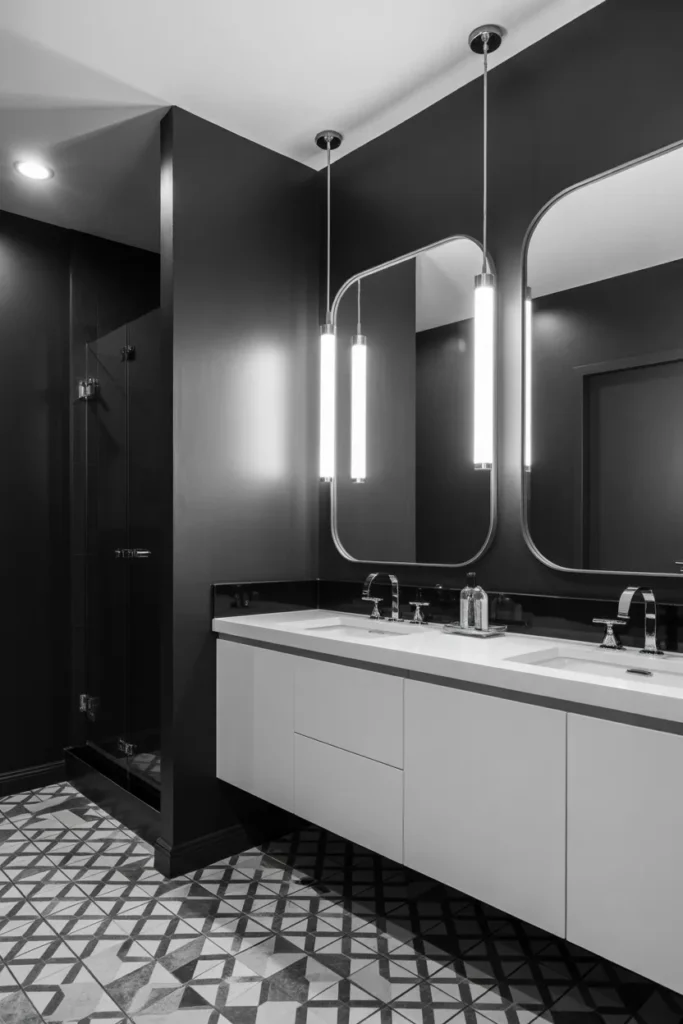  Black and White Contemporary Bathroom