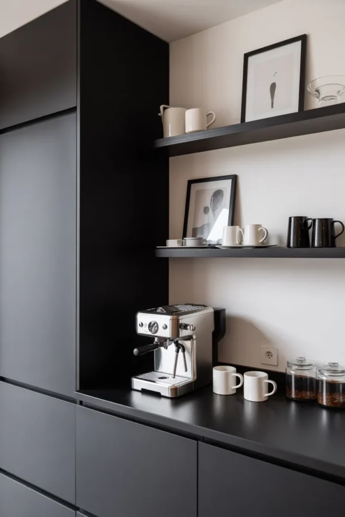 Minimalist Black and White Coffee Corner