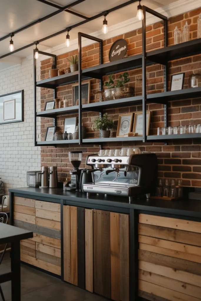 Industrial Style Coffee Bar Corner