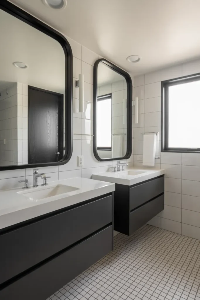  Minimalist Black and White Bathroom Design