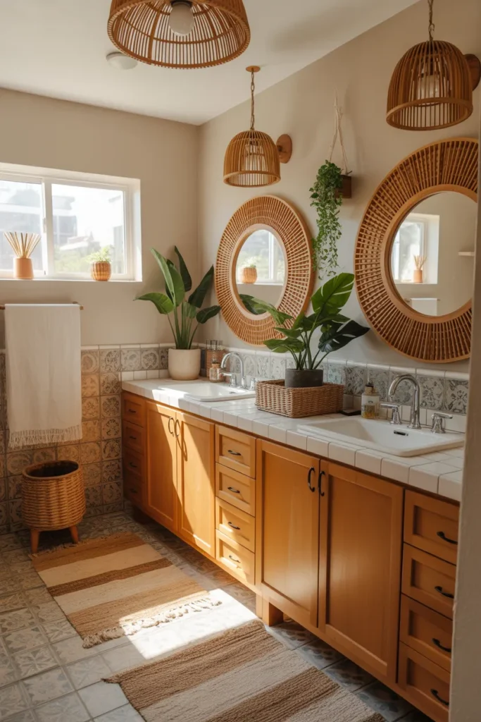  Boho Chic Jack and Jill Bathroom