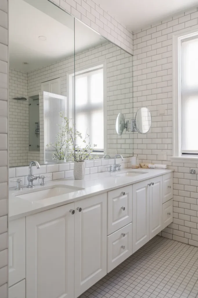  Sleek All-White Guest Bathroom
