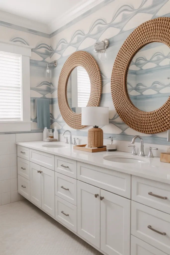  Blue and White Coastal Wallpaper Design