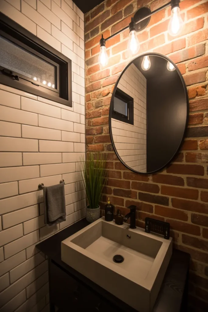  Compact Industrial Half Bathroom with Urban Style
