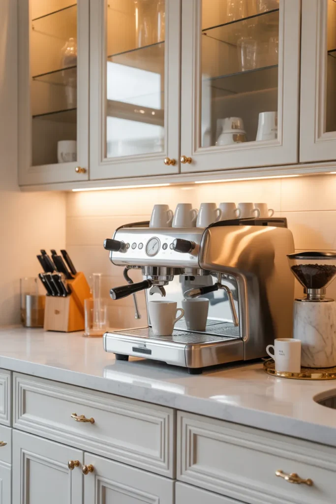  Coffee Station with Gold Accents and Luxury Details