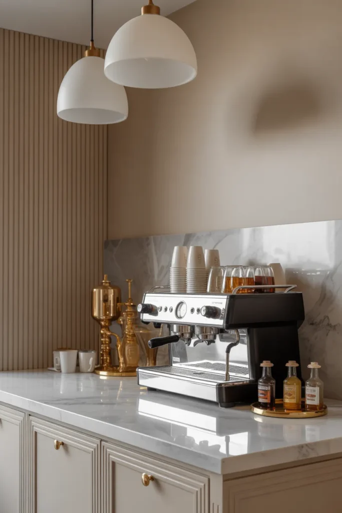  Elegant Marble Counter Coffee Nook