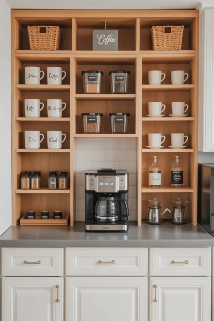   Family-Friendly Coffee Station with Extra Storage