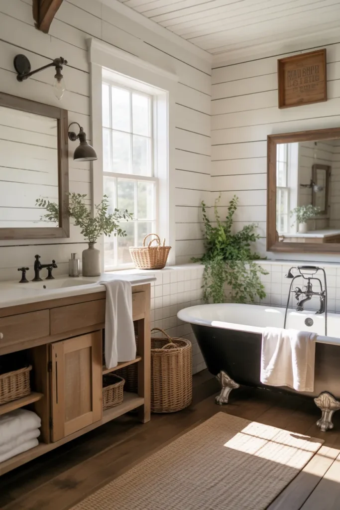 Farmhouse Vintage Bathroom Style