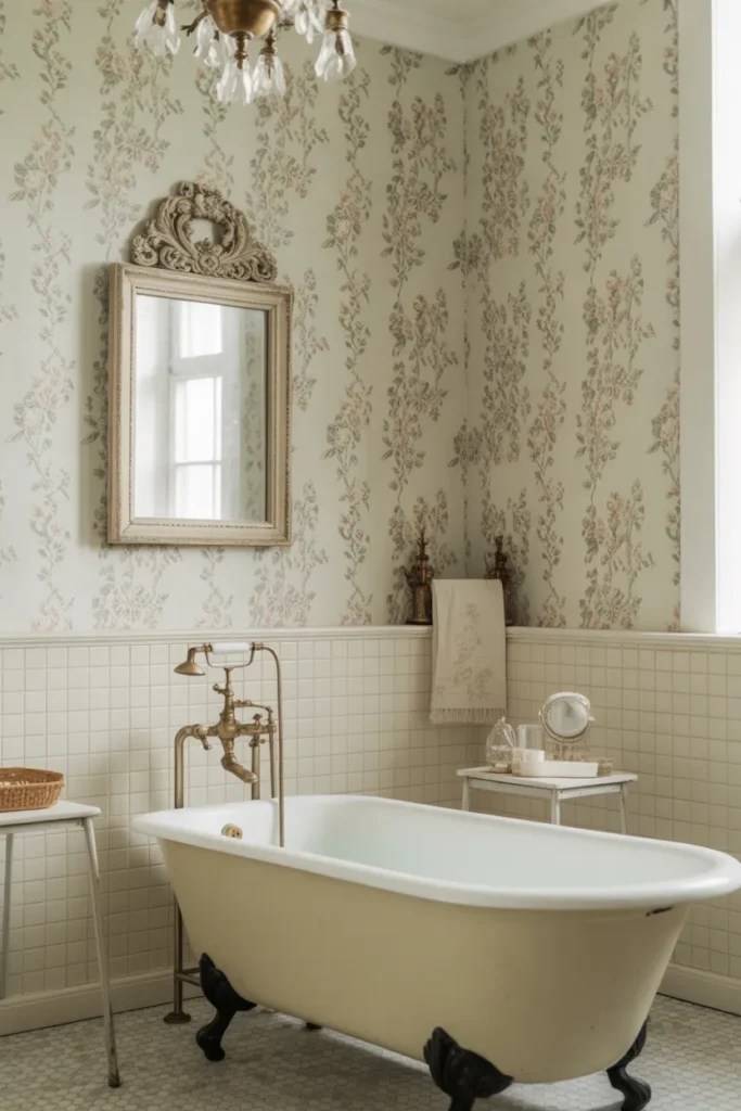 Vintage Floral Wallpaper Accent