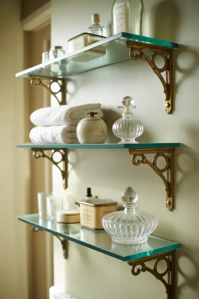 Vintage Glass Shelf Styling