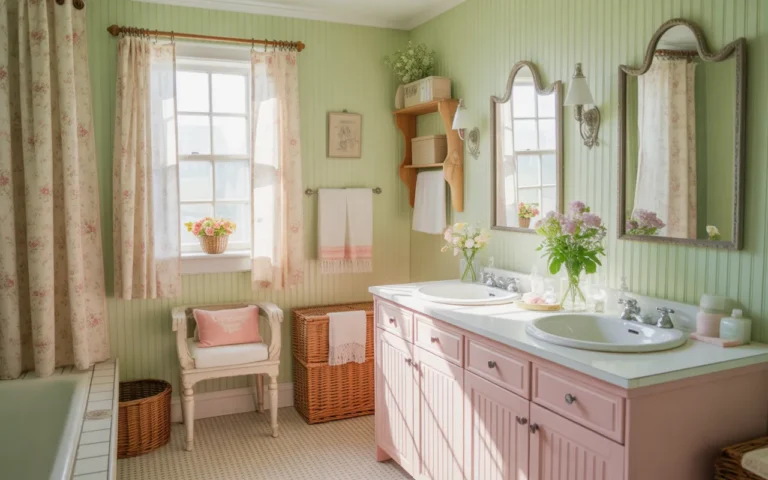pink and green bathroom decor ideas