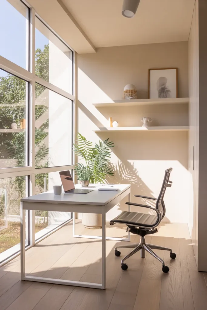  Bright White Workspace with Natural Light