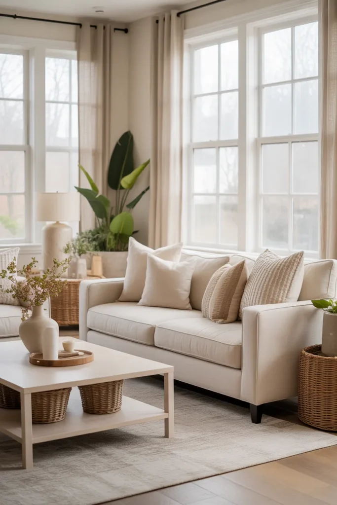  Modern Neutral Living Room With Layered Textures