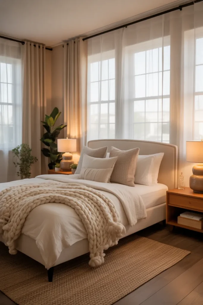 Soft Neutral Bedroom with Layered Textures