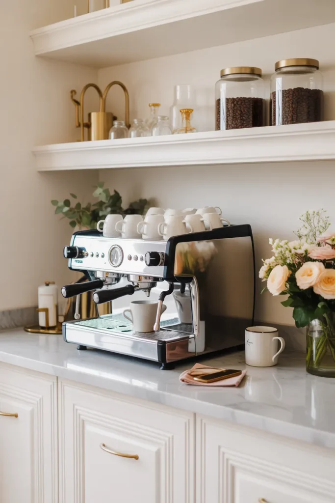  Coffee Station with Marble Countertops