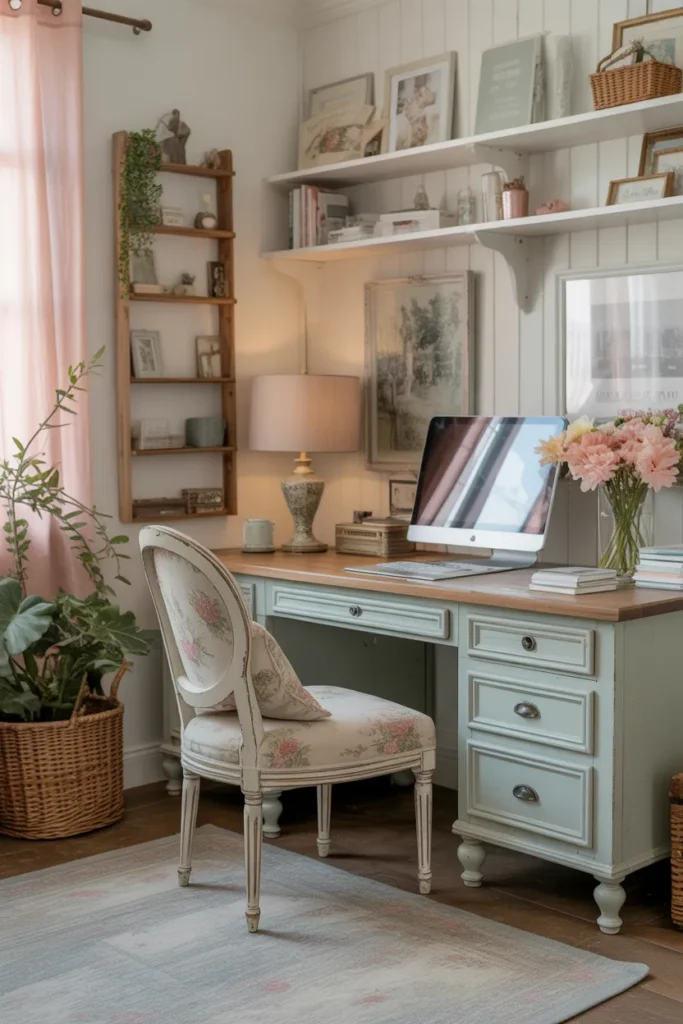  Cozy Cottage-Style Home Office with Vintage Charm