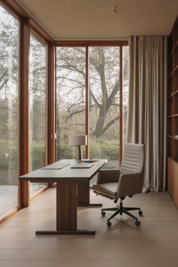  Minimalist Office with Floor-to-Ceiling Windows