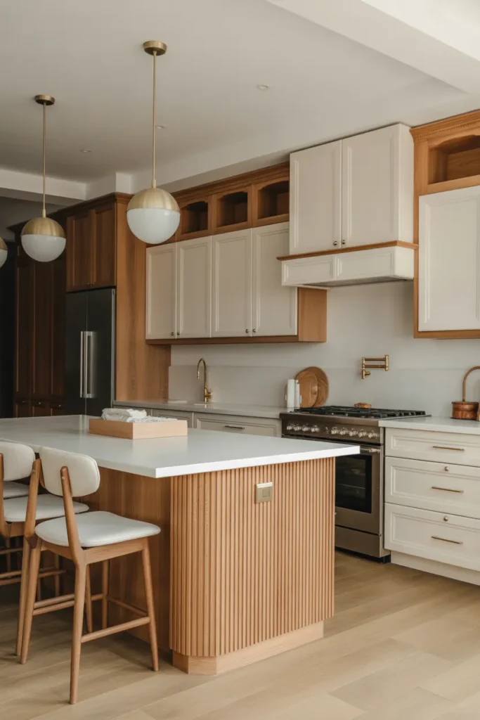  White Oak Cabinets with Fluted Wood Details