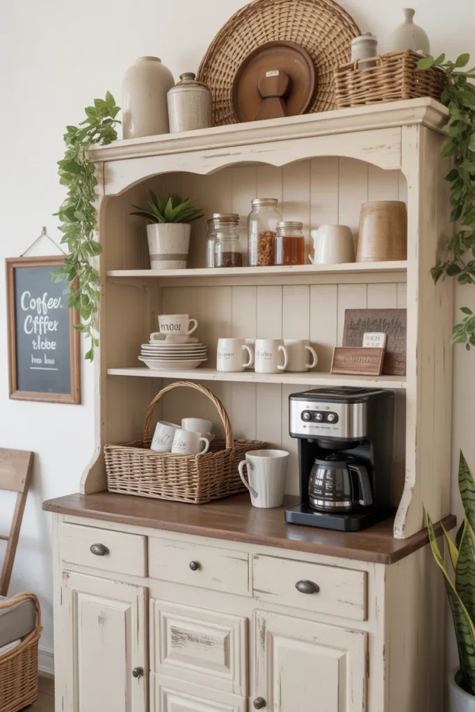  Farmhouse Hutch Coffee Station