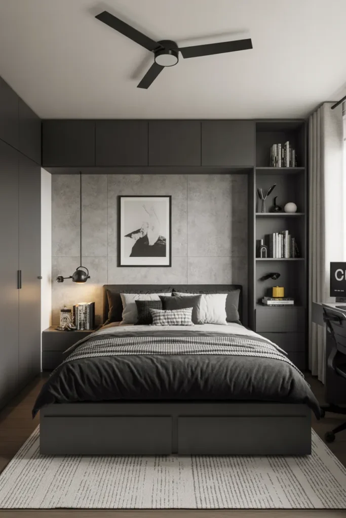  Monochrome Urban Bedroom