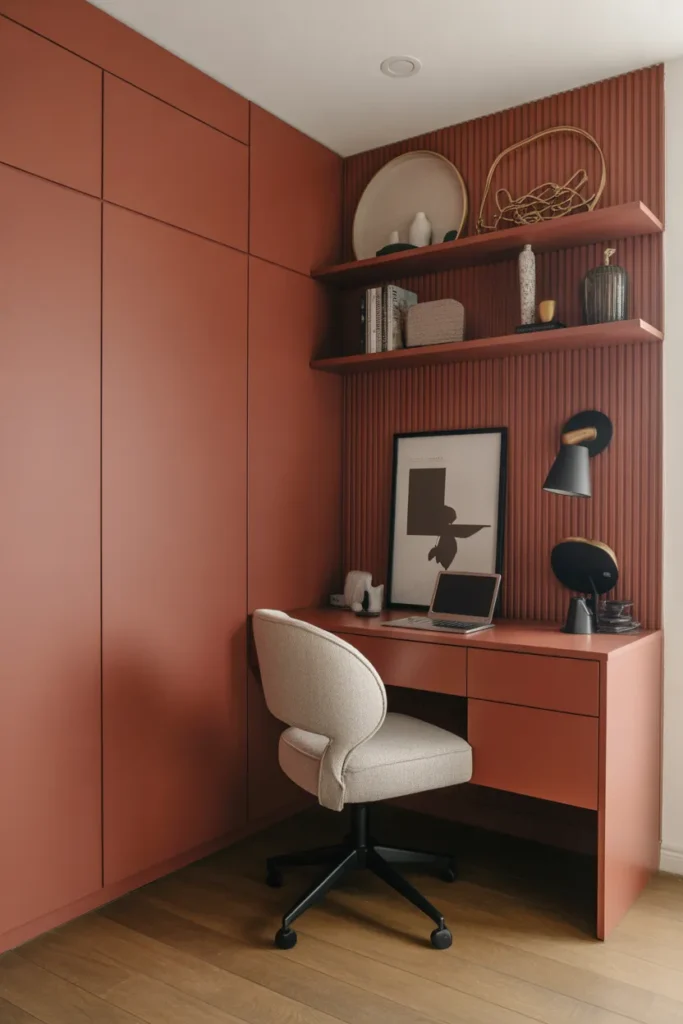 Modern Office Nook with Accent Wall