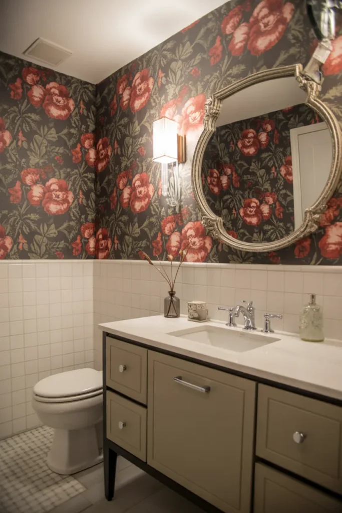  Statement Wallpaper Guest Bathroom