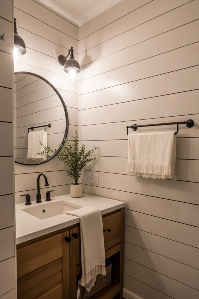 Vertical Shiplap Accent Wall