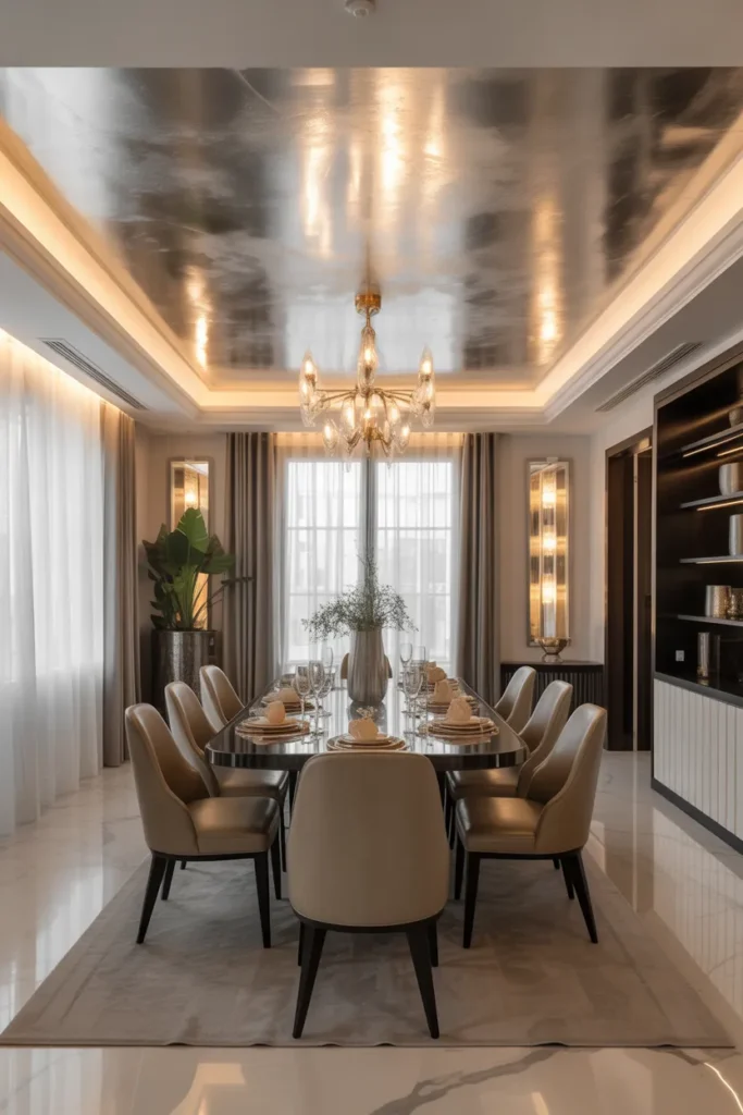   Metallic Accent Ceiling for a Luxury Look