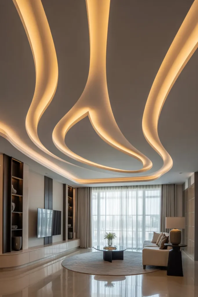 Curved False Ceiling for Modern Luxury Homes