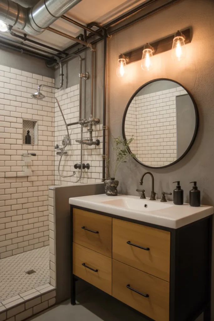 Industrial Chic Guest Bathroom