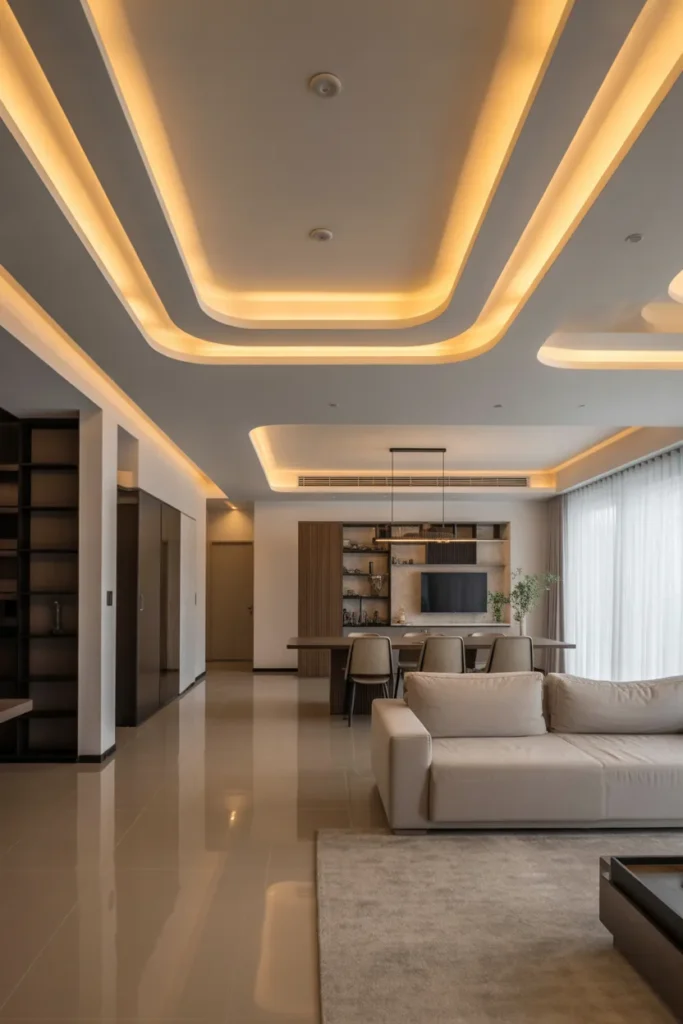  Layered Ceiling Design with Multiple Heights