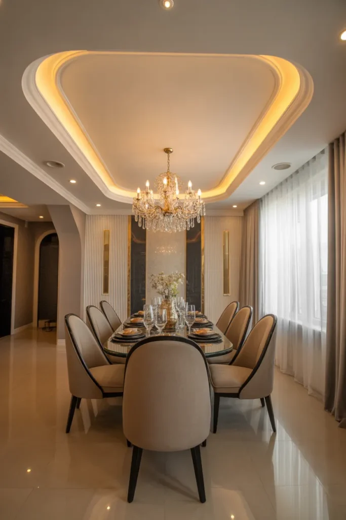   Luxury Gold Accent False Ceiling