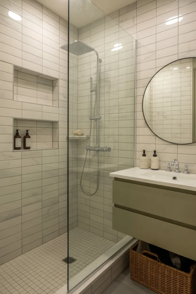  Shower with Built-In Wall Niches