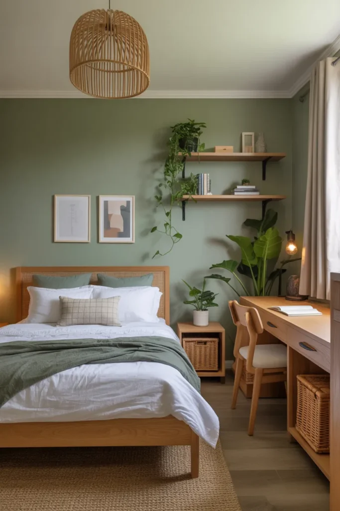  Green Nature-Inspired Bedroom