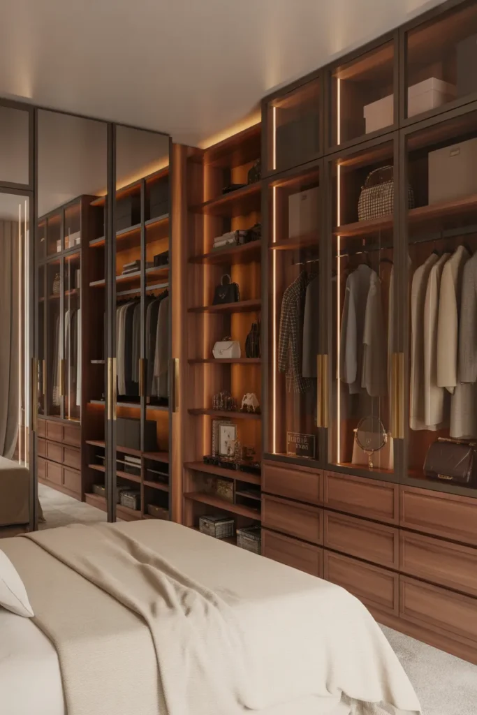  Luxury Wardrobe with Glass Display Cabinets