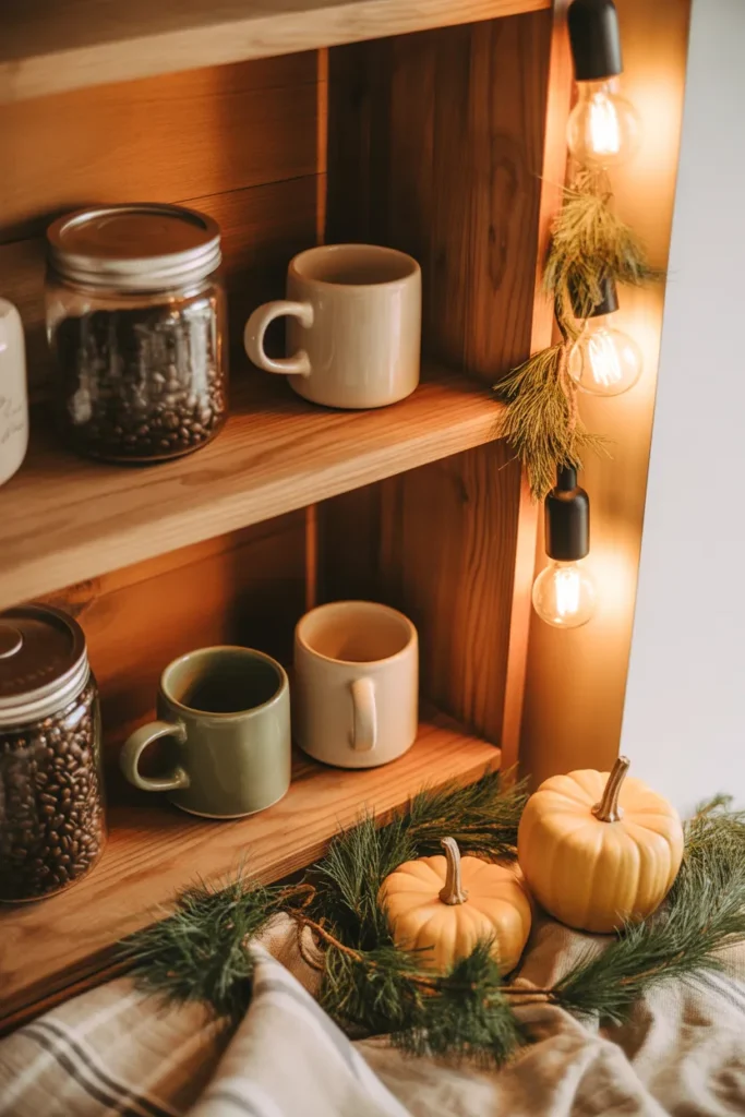   Cozy Coffee Station with Seasonal Decor