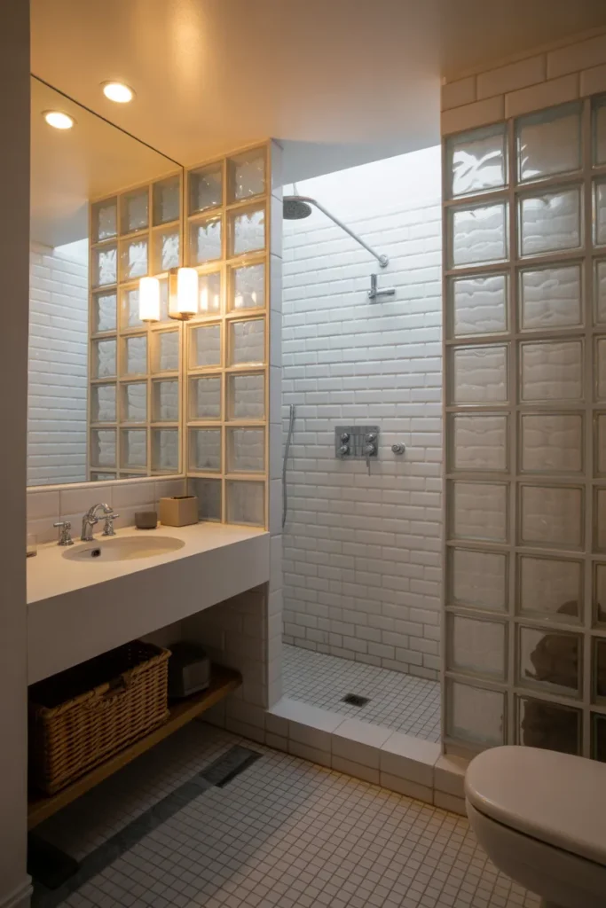 Glass Block Shower for Privacy