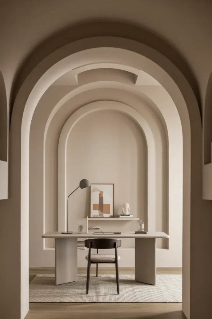  Minimalist Office with Arched Details