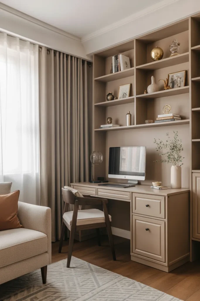  Stylish Home Office in a Living Room Corner