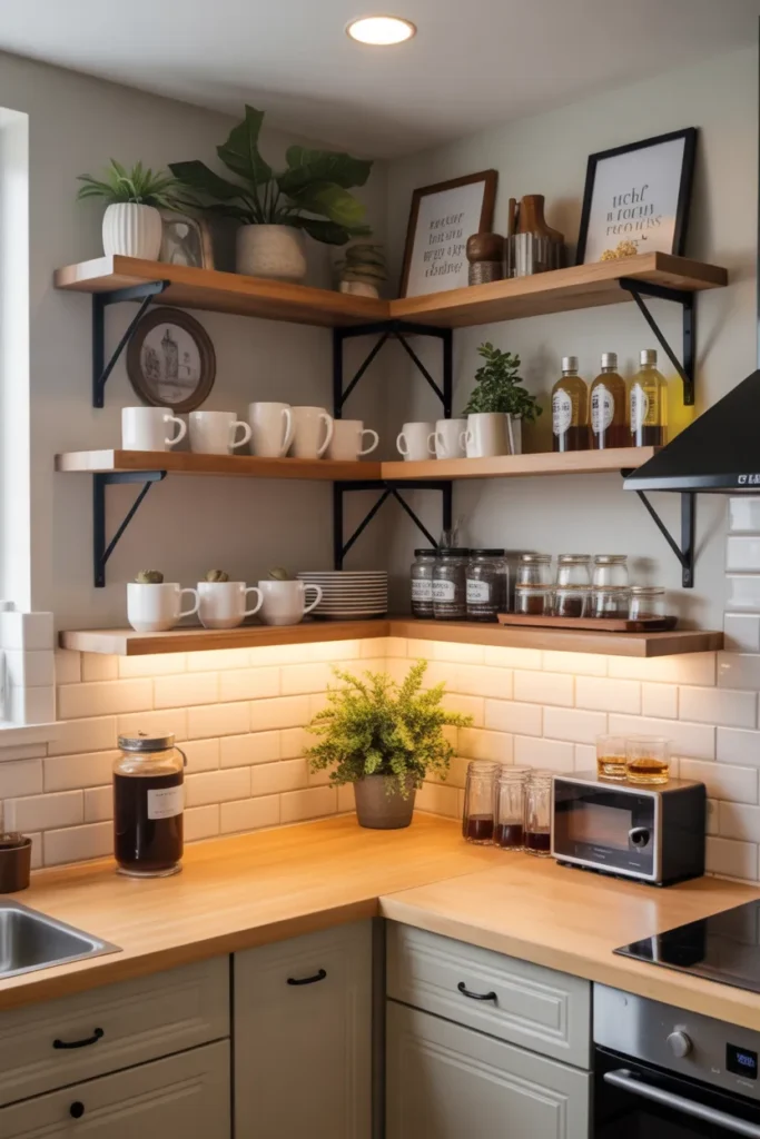  Coffee Station Wall with Shelves