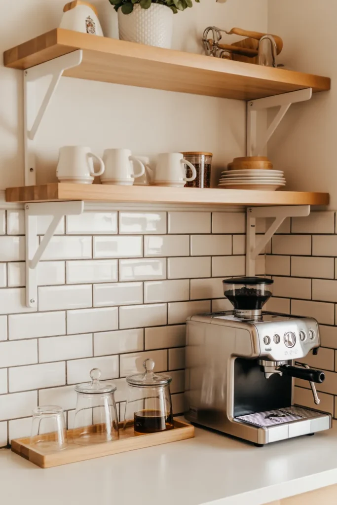  Coffee Station with Subway Tile Backsplash