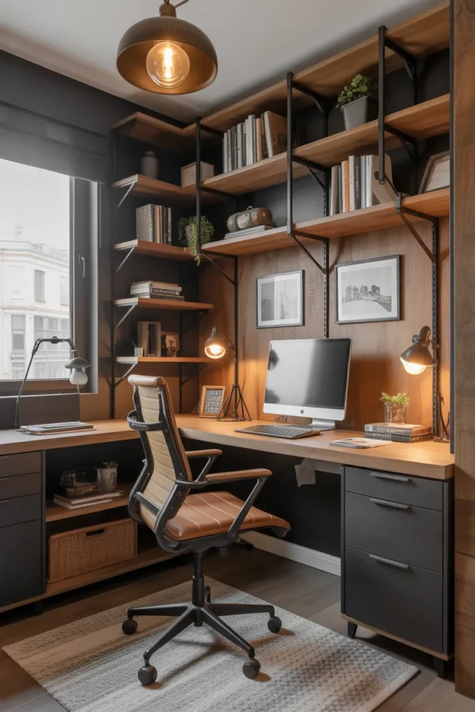 Industrial-Style Mini Workspace